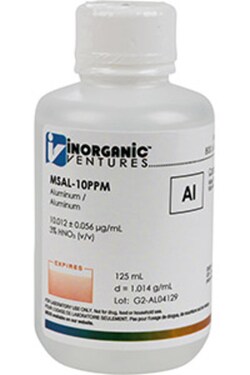 Inorganic Ventures 10µg/mL ALUMINUM 125mL, Quantity: Each of 1