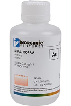 Inorganic Ventures&nbsp;100µg/mL ARSENIC 125mL