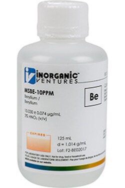Inorganic Ventures 10µg/mL BERYLLIUM 125mL