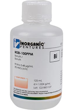 Inorganic Ventures 100µg/mL BISMUTH 125mL