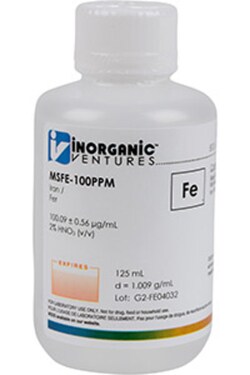 Inorganic Ventures 100µg/mL IRON 125mL, Quantity: Each of 1