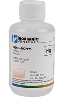 Inorganic Ventures 100µg/mL MERCURY HCl 125mL