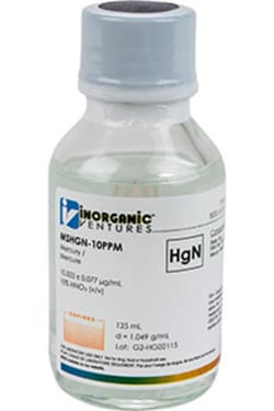 Inorganic Ventures&nbsp;10µg/mL MERCURY HNO3 125mL