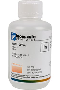 Inorganic Ventures 10ug mL INDIUM 125mL (Inorganic Ventures), Quantity: