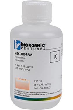 Inorganic Ventures 100ug mL POTASSIUM 125mL  (Inorganic Ventures)