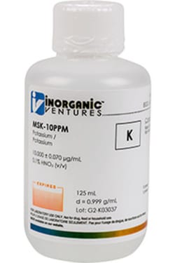 Inorganic Ventures 10ug mL POTASSIUM 125mL  (Inorganic Ventures)