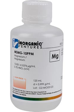 Inorganic Ventures 10µg/mL MAGNESIUM 125mL, Quantity: Each of 1