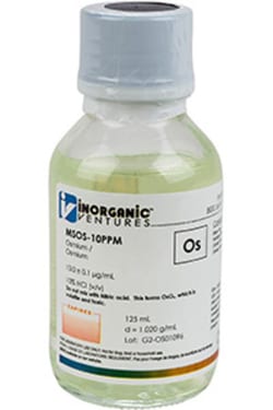 Inorganic Ventures 10µg/mL OSMIUM 125mL, Quantity: Each of 1
