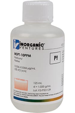 Inorganic Ventures 10µg/mL PLATINUM 125mL