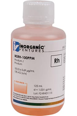 Inorganic Ventures&nbsp;100µg/mL RHODIUM HCl 125mL