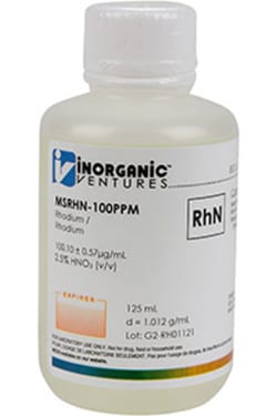 Inorganic Ventures 100 g mL RHODIUM HNO3 125mL