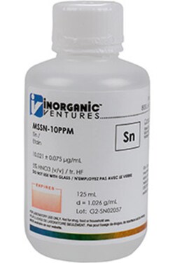Inorganic Ventures 10µg/mL TIN 125mL, Quantity: Each of 1