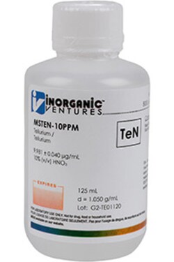 Inorganic Ventures 10µg/mL TELLURIUM 125mL