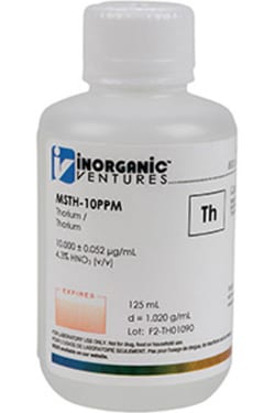 Inorganic Ventures 10µg/mL THORIUM 125mL