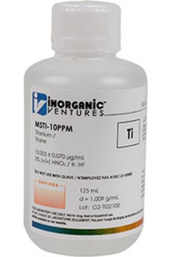 Inorganic Ventures 10ug mL TITANIUM 125mL (Inorganic Ventures), Quantity: