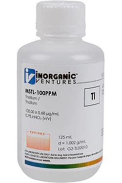 Inorganic Ventures&nbsp;100µg/mL THALLIUM 125mL