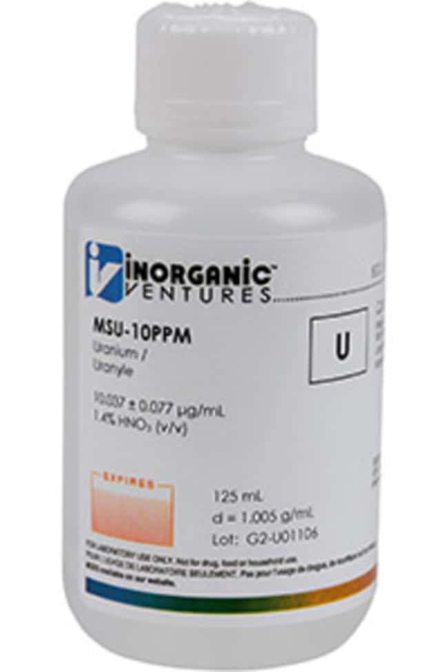 Inorganic Ventures 10µg/mL URANIUM 125mL, Quantity: Each of 1
