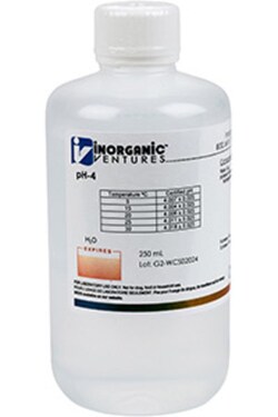 Inorganic Ventures pH 4 CALIBRATION STD 250mL, Quantity: Each of 1