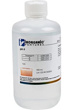 Inorganic Ventures pH 9 CALIBRATION STD 250mL, Quantity: Each of 1