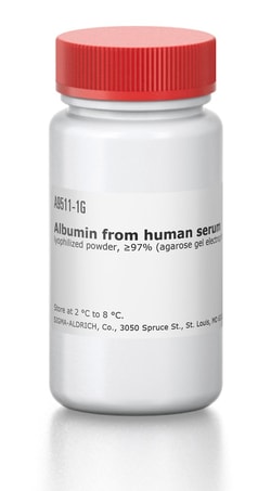 Sigma Aldrich Fine Chemicals Biosciences&nbsp;Albumin from human serum | 70024-90-7 | MFCD00081418 | 1g