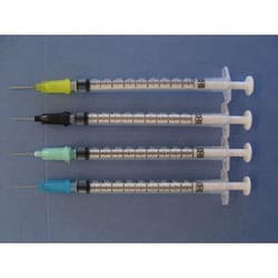 Braintree Scientific Blunt Needles with Syringe, 21g, 1"" L, 1cc (25/pk),