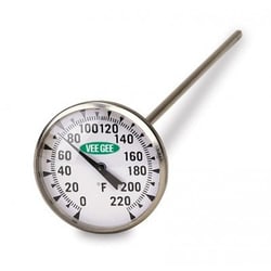 Vee Gee&nbsp;Thermometer, Dial, 50 to 550°F, 1.75 in Diam.
