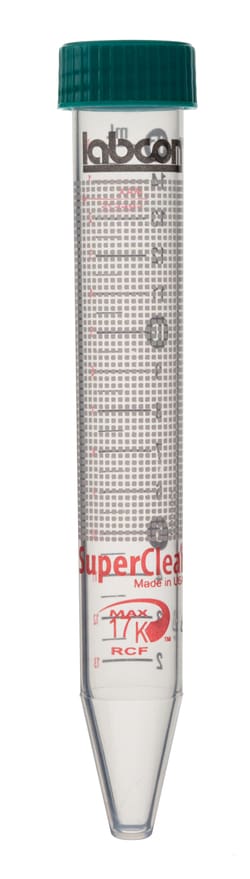 Labcon North America 15mL SuperClear Centrifuge Tubes with Plug Style Caps,