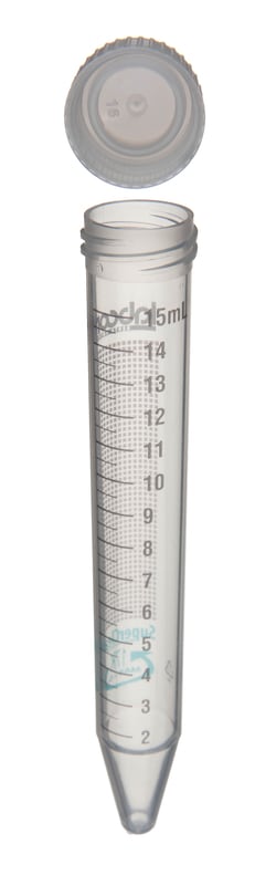 Labcon North America 15mL MetalFree Centrifuge Tubes with Flat Caps, 25