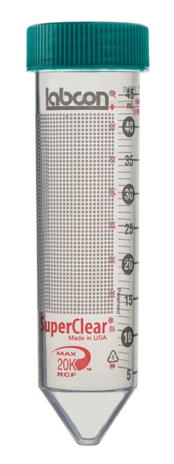 Labcon North America 50mL SuperClear Centrifuge Tubes, 25 per Rack, Sterile,
