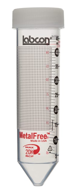 Labcon North America 50mL MetalFree Centrifuge Tubes with Flat Caps, 25