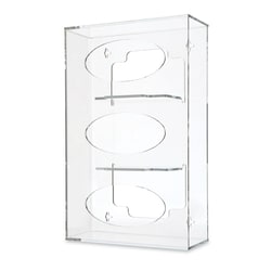 Market Lab Triple Side-Loading Acrylic Glove Dispenser 10.125"W x 4.125"D