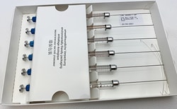 Leap PAL Parts L-MARK Brand Syringe, 25uL, FN, GT, PTFE, 22s, Pt. 3, 6 Pack; Replacement Plunger: LMK.2636505; Syringe Adapter: PAL.SA025