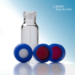 Leap PAL Parts L-MARK Brand  Cap, Screw, Blue, Pre-slit Red PTFE/White Silicone, 9mm, 100 Pack