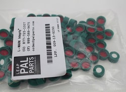 Leap PAL Parts L-MARK Brand  Cap, Screw, Green, Pre-slit PTFE/silicone, Bonded, 9mm, 100 Pack