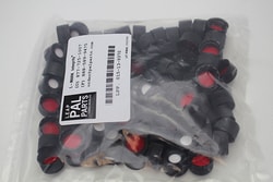 Leap PAL Parts L-MARK Brand, Cap, Screw, Polypropylene, Black, Red PTFE/White Silicone, Bonded, 15-425 Screw-Thread, Open Top, 100 Pack