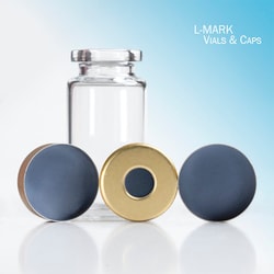 Trajan Scientific&nbsp;L-MARK Brand  Cap Crimp 20 mm Headspace PTFE/Gray Butyl Magnetic, 100 Pack