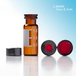 Trajan Scientific&nbsp;L-MARK Brand  Vial 11mm Snap 12x32mm Amber With MP, 100 Pack