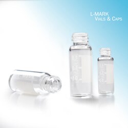 Leap PAL Parts L-MARK Brand, Vial,  Screw, 8-425 Screw-Thread,  2mL,  Std Opening,  12x32mm, Clear, With marking panel, Silanized, Case of 1000