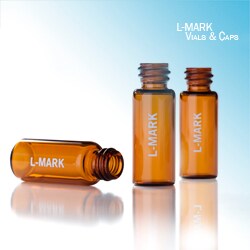Leap PAL Parts L-MARK Brand, Vial,  Screw, 8-425 Screw-Thread,  2mL,  Standard Opening,  12x32mm, Amber, Silanized, 100 Pack