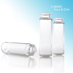 Trajan Scientific&nbsp;L-MARK Brand  Vial, 20.0 mL, Clear, Headspace, 20mm Crimp, 23x75, 100 Pack