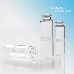 Trajan Scientific&nbsp;L-MARK Brand  Headspace Vial 20mL Crimp, 22.6x75 Beveled Top, Round Bottom, 100 Pack