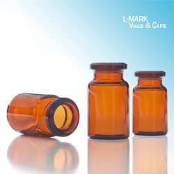Leap PAL Parts L-MARK Brand Vial, 6.0 mL, Amber, Headspace, 20mm Crimp,