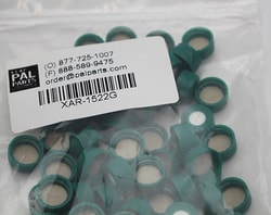 Leap PAL Parts Screw Cap Green 9mm Septa Pre-slit PTFE/Silicone, 100 Pack