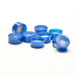Leap PAL Parts Cap Blue Snap 11mm Septa Pre-slit PTFE/Silicone, 100 Pack