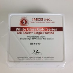 IMEB, Inc Tek-Select Economy Microscope Slides 90 deg. Corners / Cut Edge, 1 Frosted End, Our 1mm Glass Slides Are Extremely Resistant to Scratching, Corrosion and Fogging. 20 Boxes of 1/2 Gross (10 Gross/Case)