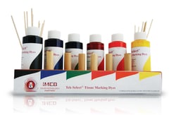 IMEB, Inc&nbsp;Tek-Select Tissue Marking Dyes, Starter Kit, All 6 Colors (2 Oz Bottles) with Applicators, Excellent for Marking Excised Tissue Margins or for Processing Multiple Specimens in One Tissue Cassette