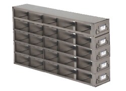Labrepco Inc Stainless Steel Upright Freezer Drawer Rack for MATRIX Boxes, FluidX Boxes & Micronic Racks – 25 Box Capacity – 17.7″ (L) x 13.2″ (H)