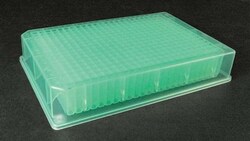 Analytical Sales & Services 200µL, 384-Well Collection Plate, Square Well, Polypropylene, Green