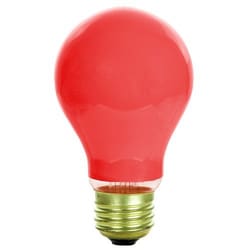 Bulbman Inc Red Ceramic Light Bulb, 60 Watt, 130 Volt, Quantity: Each of