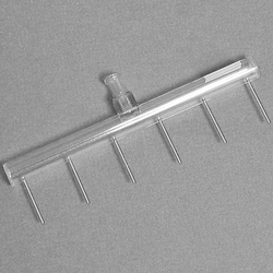 V&P Scientific Inc ASPIRATION MANIFOLD, 6 Channel, 24 Well, Standard, 19 Gauge, SS Tubes, 20mm Long, 20mm Spacing, Polycarbonate